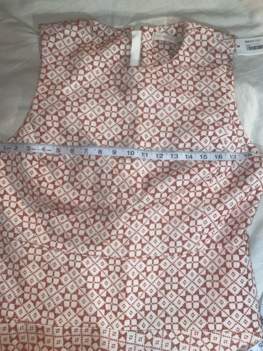 Tory Burch NWT Fit & Flare Red and White Patterned Dress